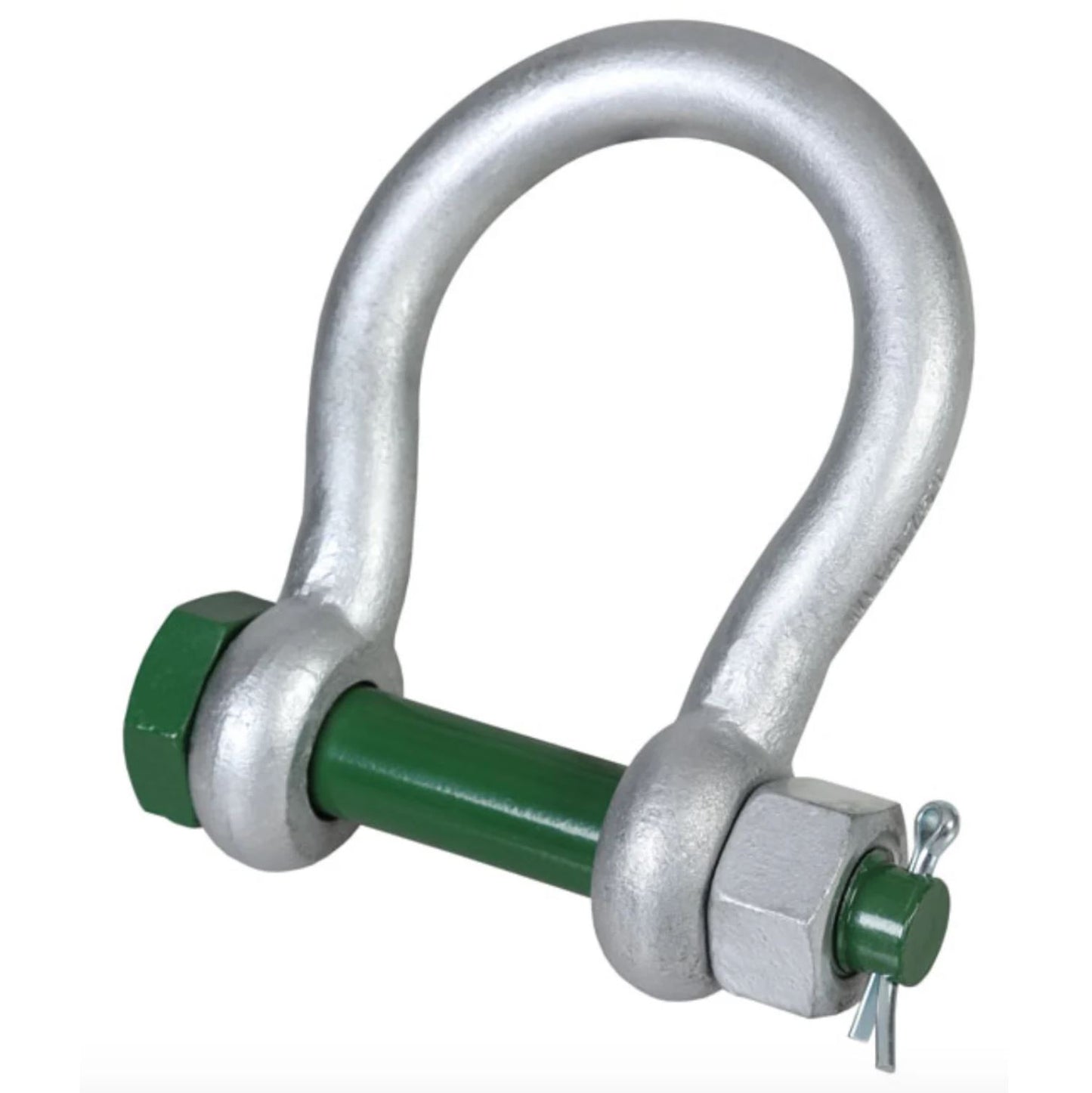 Green Pin Wide Mouth Grade 8 Bow Shackle with Safety Nut and Bolt Pin
