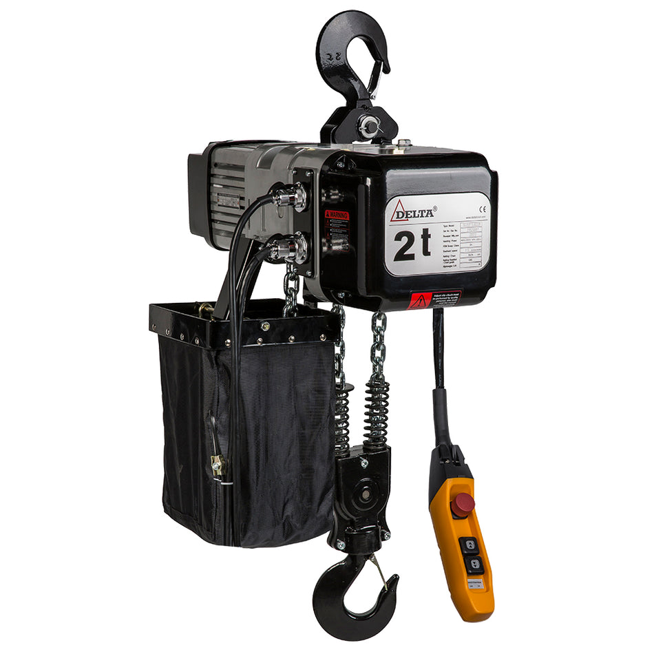 DELTA Electric chain hoist DMS – 230V – 2 ton – with 6 meter hoisting height – single speed – 2 chain falls