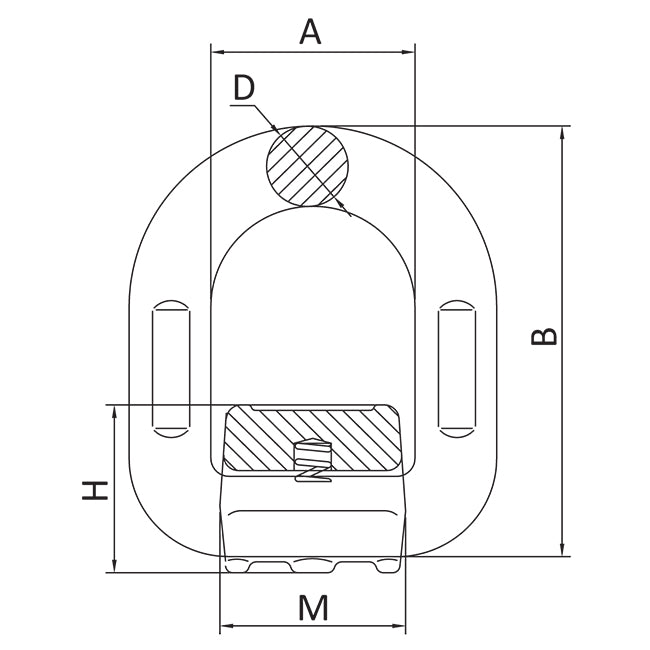 Weld on Pivoting D Link with Spring