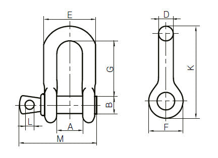 XONA FORGED D SHACKLE SCREW PIN
